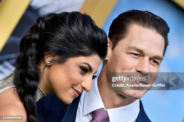 Shay Shariatzadeh and John Cena attend the premiere of Universal Pictures' "Dolittle" at Regency Village Theatre on January 11, 2020 in Westwood,...