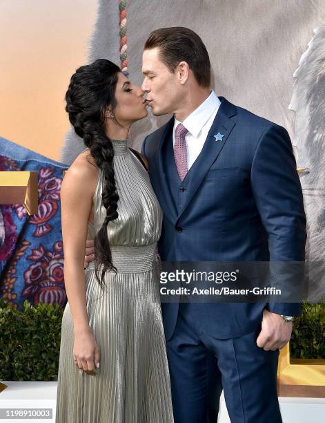 Shay Shariatzadeh and John Cena attend the premiere of Universal Pictures' "Dolittle" at Regency Village Theatre on January 11, 2020 in Westwood,...