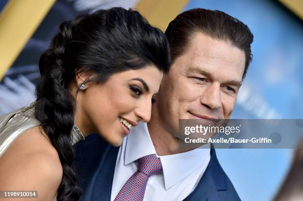 Shay Shariatzadeh and John Cena attend the premiere of Universal Pictures' "Dolittle" at Regency Village Theatre on January 11, 2020 in Westwood,...