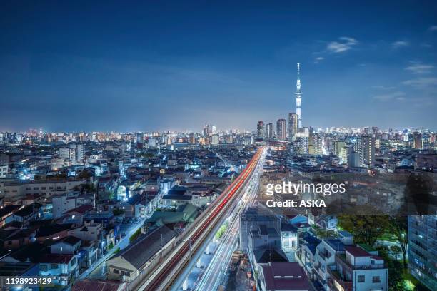 日本の東京の街並み - スカイツリー ストックフォトと画像
