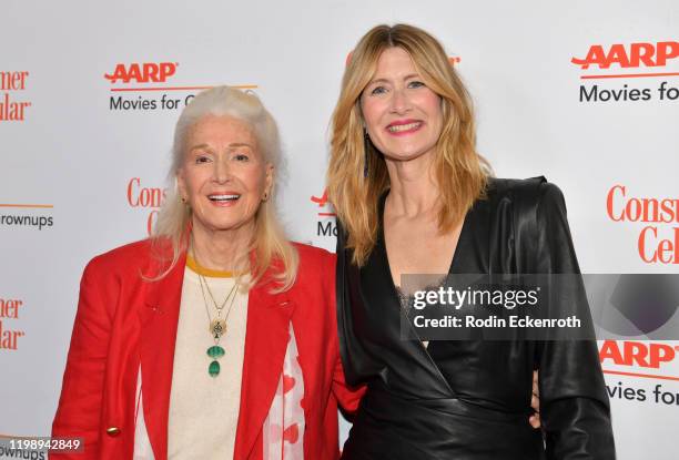 Diane Ladd and Laura Dern attend AARP The Magazine's 19th Annual Movies For Grownups Awards at Beverly Wilshire, A Four Seasons Hotel on January 11,...