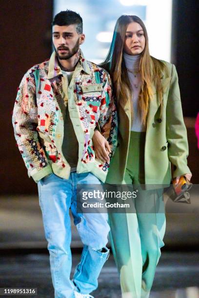 Zayn Malik and Gigi Hadid are seen in NoHo on January 11, 2020 in New York City.