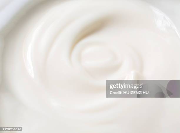 yogurt. close up of greek creamy, yogurt texture background. - custard fotografías e imágenes de stock