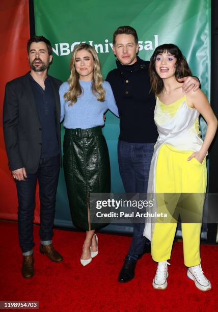 Matt Long, Melissa Roxburgh, Josh Dallas and Luna Blaise attend the 2020 NBCUniversal Winter Press Tour at The Langham Huntington, Pasadena on...