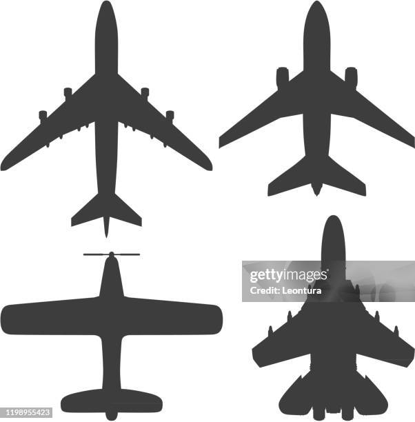 planes - airplane icons stock illustrations