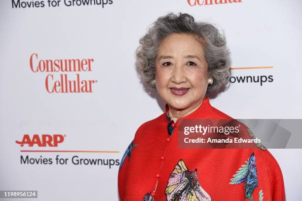 Zhao Shuzhen arrives at AARP The Magazine's 19th Annual Movies For Grownups Awards at the Beverly Wilshire, A Four Seasons Hotel on January 11, 2020...