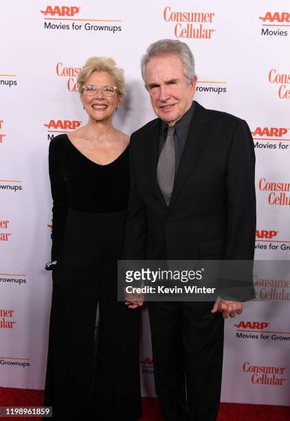 Annette Bening and Warren Beatty attend AARP The Magazine's 19th Annual Movies For Grownups Awards at Beverly Wilshire, A Four Seasons Hotel on...