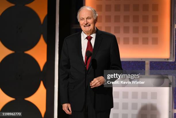 Alan Alda speaks onstage during AARP The Magazine's 19th Annual Movies For Grownups Awards at Beverly Wilshire, A Four Seasons Hotel on January 11,...