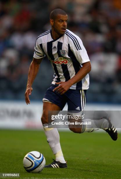 Steven Reid of West Bromwich Albion in action during the pre season friendly match between Rochdale and West Bromwich Albion at Spotland Stadium on...