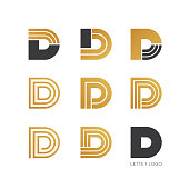Set of letter D logo design