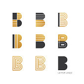 Set of letter B logo design