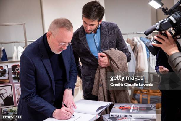 Jim Moore and Ottavio Missoni are seen at Jim Moore Book Presentation at Brunello Cucinelli Boutique on January 10, 2020 in Milan, Italy.