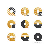 Set of letter Q logo design