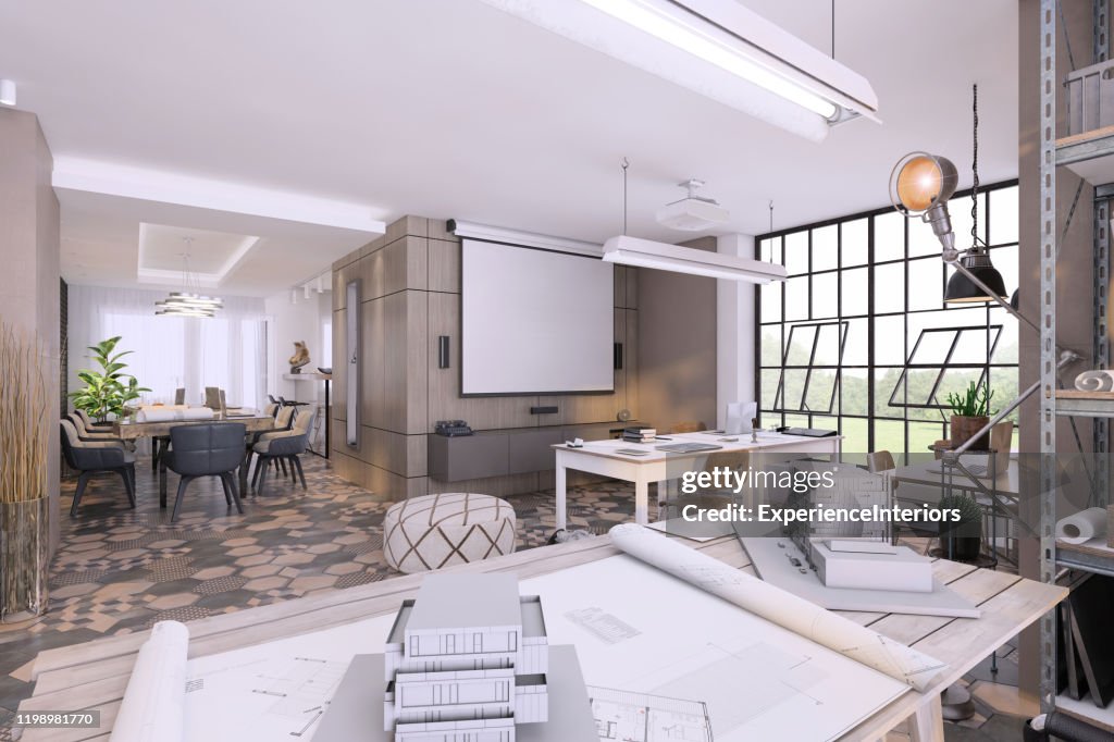 Contemporary Open Plan Office Interior High-Res Stock Photo - Getty Images