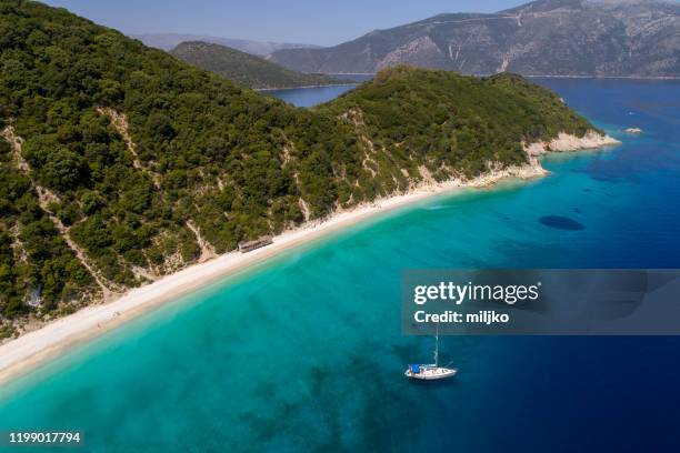 beautiful beaches and coast of ionian island - ithaca stock pictures, royalty-free photos & images