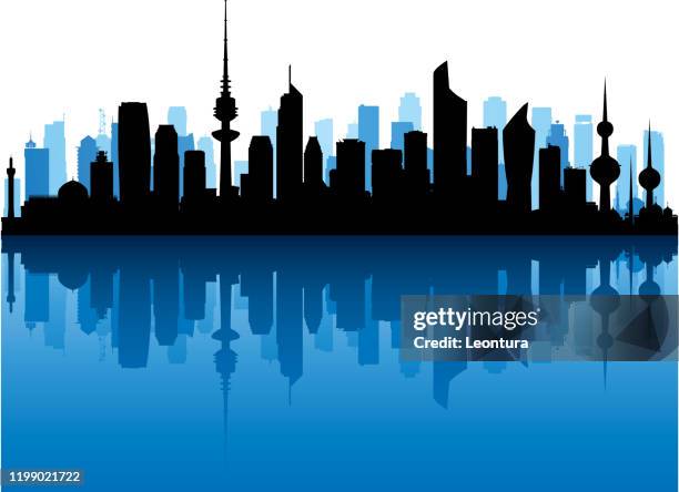 stockillustraties, clipart, cartoons en iconen met koeweit-stad (alle gebouwen zijn compleet en beweegbaar) - kuwait