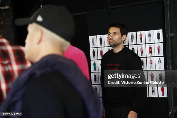 Fashion designer Massimo Giorgetti is seen backstage at the MSGM fashion show on January 12, 2020 in Milan, Italy.