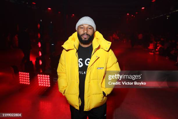Antoine Bethea is seen at the MSGM fashion show on January 12, 2020 in Milan, Italy.
