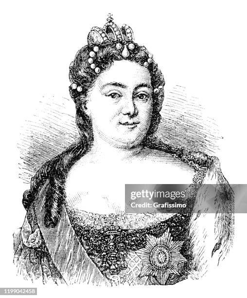 empress catherine the great of russia portrait - empress stock illustrations