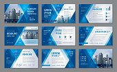 Abstract Presentation Templates, Abstract Geometric Blue Triangle Background vector
