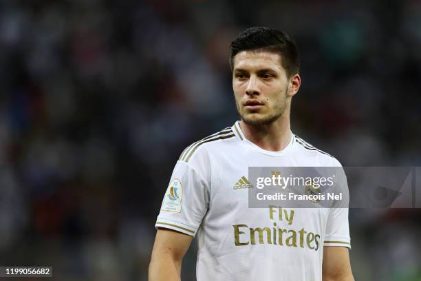 Luka Jovic of Real Madrid looks on during the Supercopa de Espana Final match between Real Madrid and Club Atletico de Madrid at King Abdullah Sports...