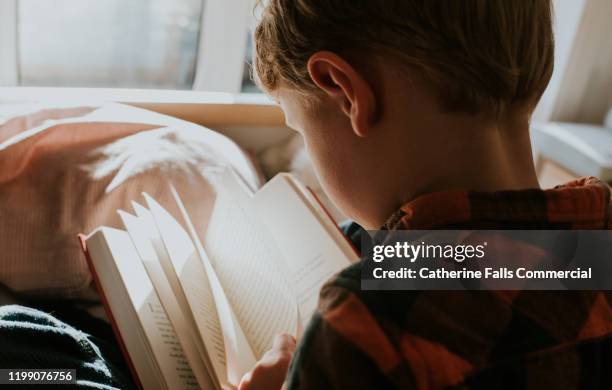 boy reading - analfabetism bildbanksfoton och bilder