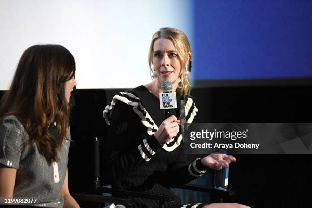 Jocelyn DeBoer and Dawn Luebbe at the Film Independent Spirit Awards screening series presenting "Greener Grass" at ArcLight Culver City on January...