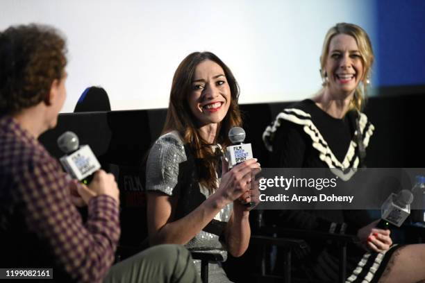 Cooper Hopkins, Jocelyn DeBoer and Dawn Luebbe at the Film Independent Spirit Awards screening series presenting "Greener Grass" at ArcLight Culver...