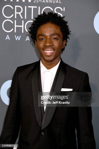 Caleb McLaughlin attends the 25th Annual Critics' Choice Awards at Barker Hangar on January 12, 2020 in Santa Monica, California.