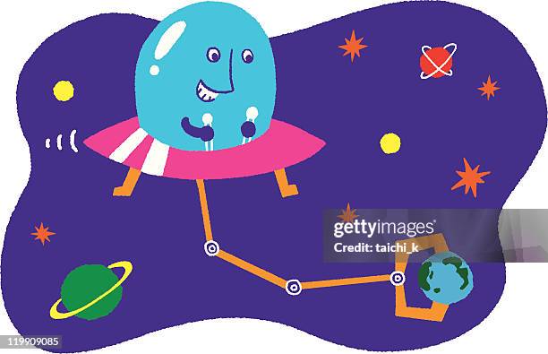 ilustraciones, imágenes clip art, dibujos animados e iconos de stock de ataque de el espacio extraterrestre - discus