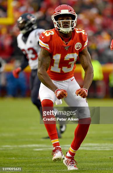 Byron Pringle of the Kansas City Chiefs celebrates after a defensive ...