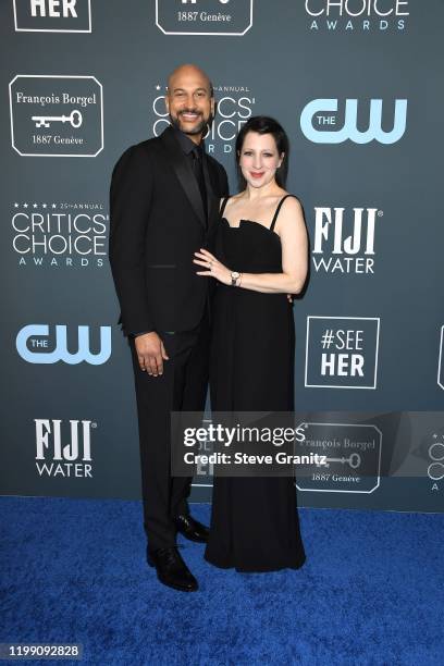 Keegan-Michael Key and Elisa Key attend the 25th Annual Critics' Choice Awards at Barker Hangar on January 12, 2020 in Santa Monica, California.