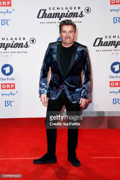 German singer Thomas Anders during the television show "Schlagerchampions - Das grosse Fest der Besten" at Velodrom on January 11, 2020 in Berlin,...