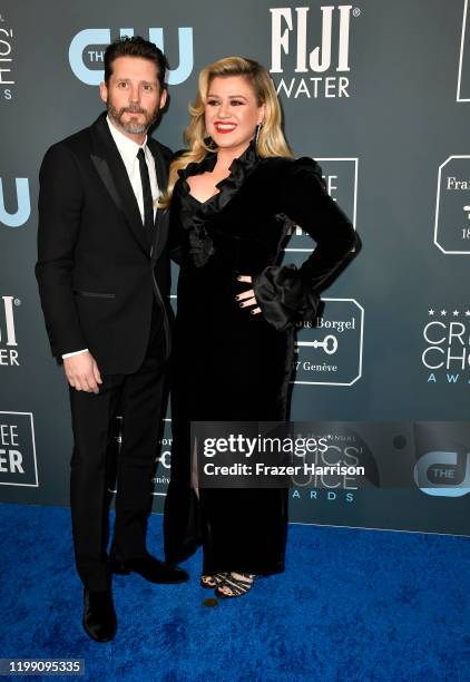 Brandon Blackstock and Kelly Clarkson attend the 25th Annual Critics' Choice Awards at Barker Hangar on January 12, 2020 in Santa Monica, California.