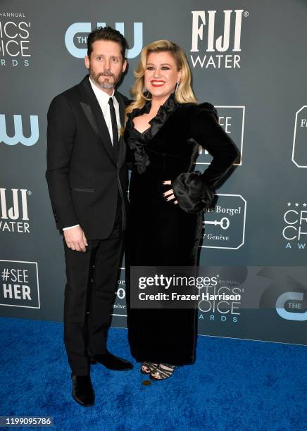 Brandon Blackstock and Kelly Clarkson attend the 25th Annual Critics' Choice Awards at Barker Hangar on January 12, 2020 in Santa Monica, California.