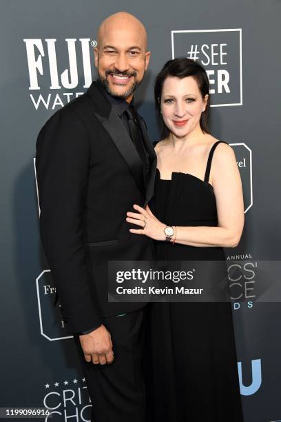 Keegan-Michael Key and Elisa Key attend the 25th Annual Critics' Choice Awards at Barker Hangar on January 12, 2020 in Santa Monica, California.