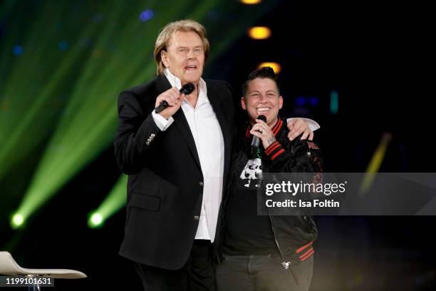 German singer Howard Carpendale and German singer Kerstin Ott perform during the television show "Schlagerchampions - Das grosse Fest der Besten" at...