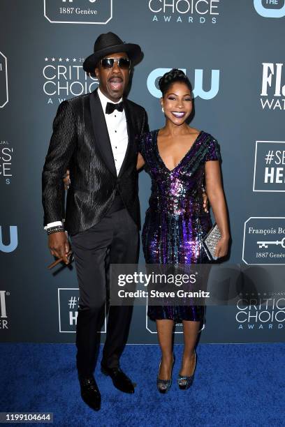 Smoove and Shahidah Omar attend the 25th Annual Critics' Choice Awards at Barker Hangar on January 12, 2020 in Santa Monica, California.