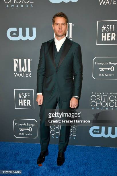 Justin Hartley attends the 25th Annual Critics' Choice Awards at Barker Hangar on January 12, 2020 in Santa Monica, California.