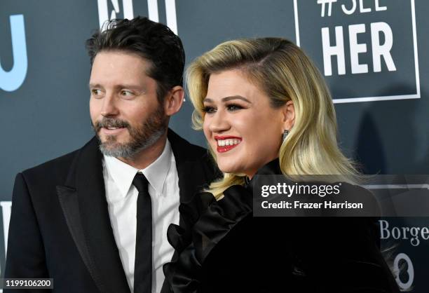 Brandon Blackstock and Kelly Clarkson attend the 25th Annual Critics' Choice Awards at Barker Hangar on January 12, 2020 in Santa Monica, California.