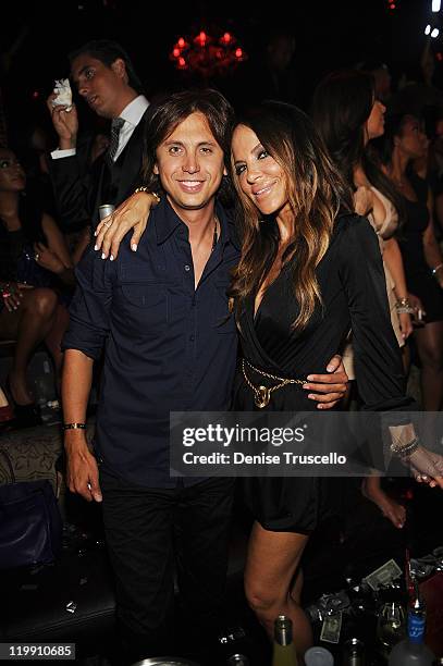 Jonathan Cheban and Robin Antin celebrate Kim Kardashian's bachelorette party at TAO Nightclub at the Venetian on July 23, 2011 in Las Vegas, Nevada.