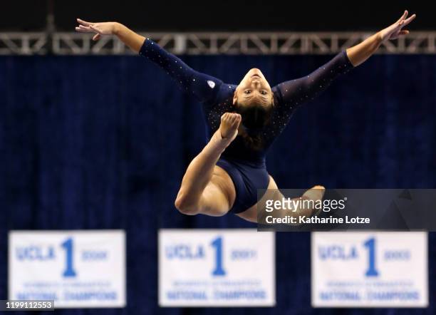 Kyla Ross of UCLA competes on beam during a meet against Boise State at Pauley Pavilion on January 12, 2020 in Los Angeles, California.