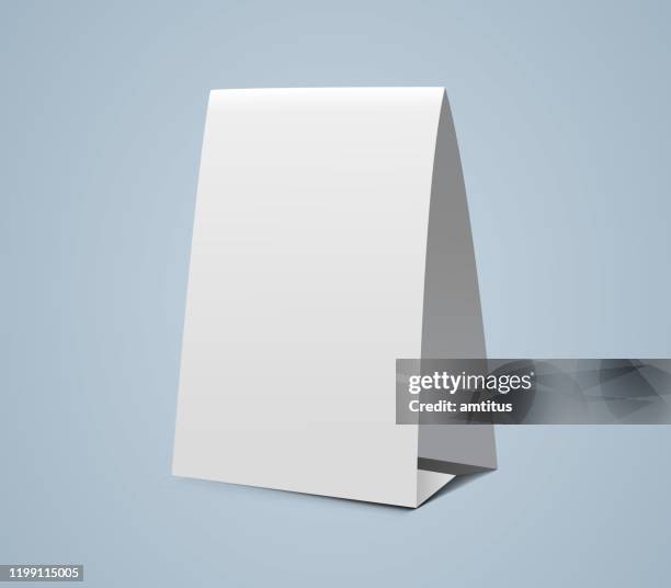 vertical paper tent - banner stand stock illustrations