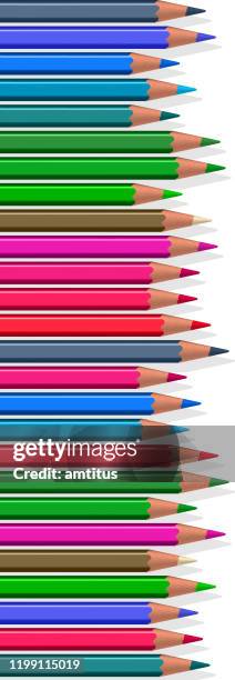color pencils layout - coloured pencils stock illustrations