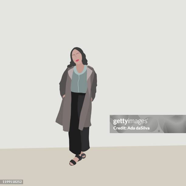 confidence women image - fashion model studio stock illustrations