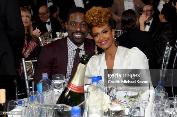 Sterling K. Brown and Ryan Michelle Bathe attend the 25th Annual Critics' Choice Awards at Barker Hangar on January 12, 2020 in Santa Monica,...