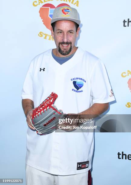 Adam Sandler attends California Strong Celebrity Softball Game at Pepperdine University Baseball Field on January 12, 2020 in Malibu, California.