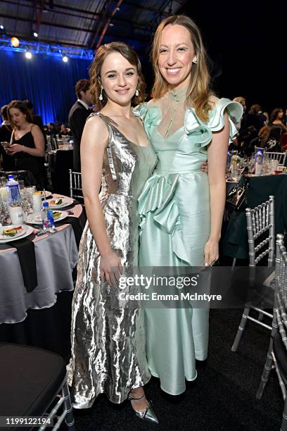 Joey King and Anna Konkle attend the 25th Annual Critics' Choice Awards at Barker Hangar on January 12, 2020 in Santa Monica, California.