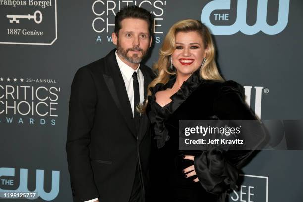 Brandon Blackstock and Kelly Clarkson attend the 25th Annual Critics' Choice Awards at Barker Hangar on January 12, 2020 in Santa Monica, California.