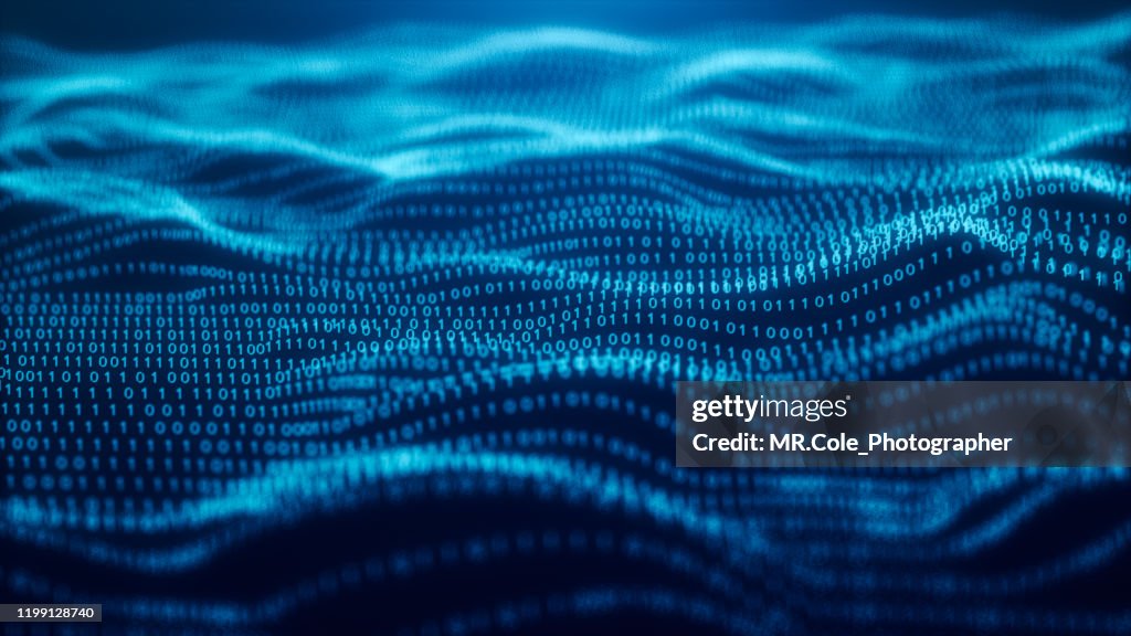 3d Illustration Rendering Of Binary Code Pattern Abstract ...